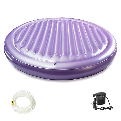 Round Water Bed Mattresses Constant Temperature Free Flow Full Wave Mattresses, Fit Body Curves Softside Waterbed Mattresses, for Adults, The Elderly, Children (87.6 inch, 95% Small Wave)