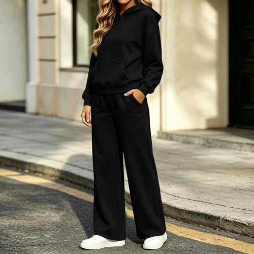 Womens Sweatsuits 2 Piece Set Hoodies Wide Leg Athleisure Loungewear Fall - image 6