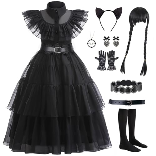 Black Costume Dress Kids Girls Black Cosplay Halloween