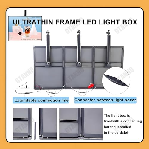 Caja de luz LED de 15.75x19.69 pulgadas con marco de apertura a presión 4