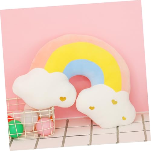 POPETPOP レインボー形状抱き枕 かわいいぬいぐるみクッション ソファ用寝室オフィス車載装飾 雲デザインの柔らかい抱きまくら 家の温かみ