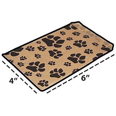 N'icePackaging 100 Bags/Pack of our Decorative Flat Paper Gift Bags - Paw-Print Pattern on Brown or White Kraft Bags - for Sales/Treats/Parties Cookies/Gifts (Kraft, 4 x 6)