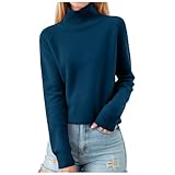 AMXYFBK Cable Knit Turtleneck Sweater Women Lightweight Soft Basic Loose Fit Pullover Solid Color Long Sleeve Top