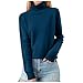 AMXYFBK Cable Knit Turtleneck Sweater Women Lightweight Soft Basic Loose Fit Pullover Solid Color Long Sleeve Top