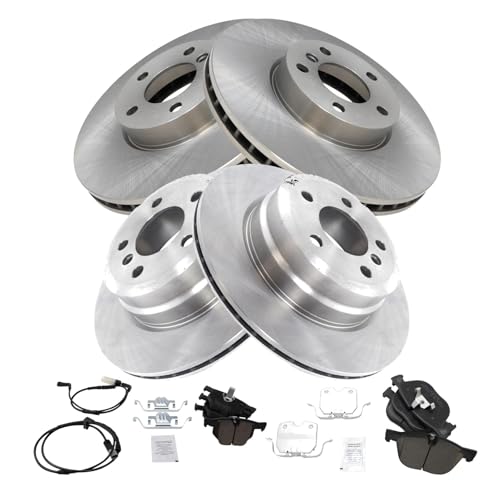 TRQ Front & Rear Brake Pad & Rotor Kit Ceramic Compatible with 2007-2018 BMW X5 2011-2018 X6