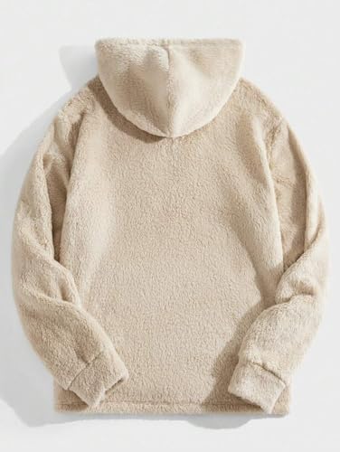 Image of TAGAS Unisex Fleece Hoodie - Ultra Soft Sherpa Pullover with Half-Zip & Kangaroo Pocket Sweatshirt Hoodie