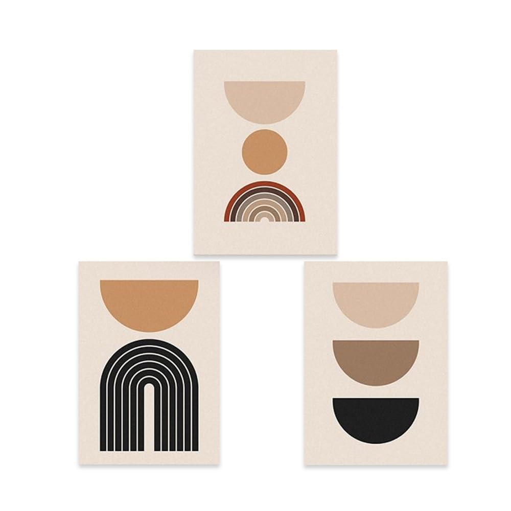 SOBMQ Poster-Mid Century Modern Geometric Abstract Minimalist Posters Canvas Painting Wall Art Print Pictures Living Room Office Interior Home Decor-50 * 70cm-3PCS (No Frame)