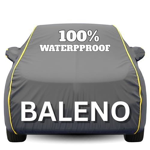 Image of Waterproof Car Body Cover - 100% Water Proof Custom Fit New Car Covers, Outdoor Full Protecting for Baleno (All Models) with Free Storage Bag - UV, Rain & Dust, All Weather Protection