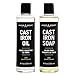 Caron & Doucet - Cast Iron Cleaning & Conditioning Set: Seasoning Oil & Cleaning Soap | 100% Plant-Based & Best for Cleaning Care, Washing, Restoring & Seasoning Cast Iron Skillets, Pans & Grills!
