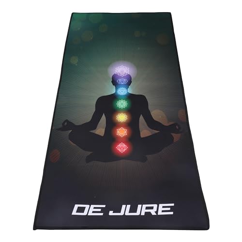 De Jure Fitness Printed Yoga Mat with Carrying Strap, Long & Wide, Anti-Slip Extra thick, Yoga Mats for Workout, Fitness, Yoga, Gym, Home & Pilates, Fabric Laminated EVA (Seven Chakra)