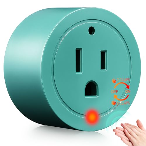Kingdder 1 Pc Clapping Light Control Switch 220V Mini Wireless Wall Outlet Clap On/Off Lights Controllers for Bedroom Christmas Tree Home Decor, 10A/1200W (Green)
