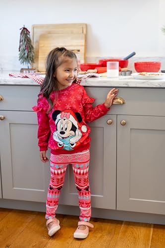 Image of Disney Frozen Minnie Mouse Stitch Princess Fall Toddler Girl Outfit 2 Piece Girl Clothes Long Sleeve Sweatshirt and Leggings
