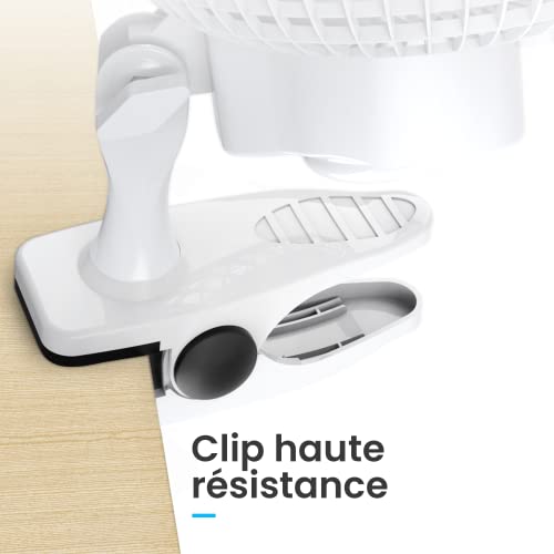 Ventilateur De Table Pro Breeze 15cm - 2 Vitesses - Pince Et Rotation 360° - Silencieux - Pour Bureau/Maison