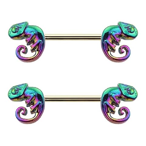 Body Accentz Nipple Rings 316L Stainless Steel Chameleon Nipple Shield Barbell Nipple Bar Cover