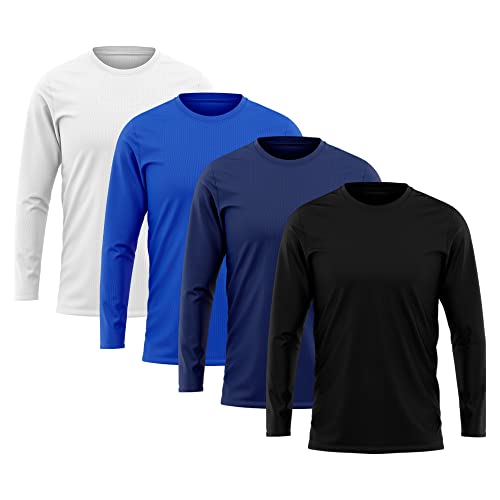 Kit 4 Camisetas Masculina Rony Versátil Manga Longa Segunda Pele Proteção Solar UV 50+, Tamanho M