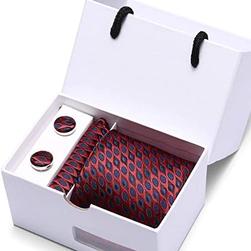 Set corbata de seda geométrica para hombre
