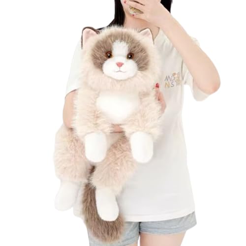 Xiyocadt RagdollKatze Kuscheltier Plüschkatze Lebensecht Plüschtier Katze Spielzeug Kinder Liegend Katzen Plüschtier Kätzchen Stofftier Gewichtetes Kuscheltier Plüschig Flauschig Und Weich (30cm A)