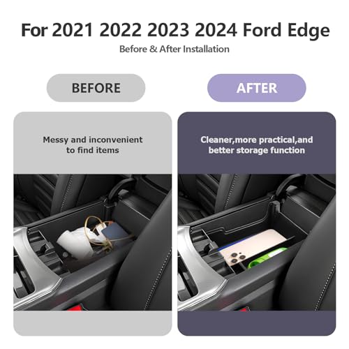 Image of LUWU 2021 2022 2023 2024 2025 Edge Center Console Organizer Armrest Storage Box Insert Tray 2024 2025 Edge Accessories Blue