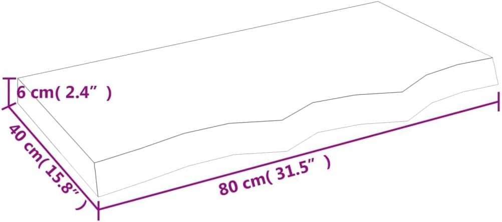 Solid Oak Floating Wall Shelf, 31.5 Inch Heavy Duty Wood Display Shelf, Height-Adjustable Rustic Storage Ledge for Living Room, Bedroom, and Kitchen, Natural Brown