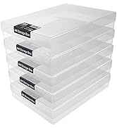 WestonBoxes A4 Transparent Plastic Craft Storage Boxes with Lids for Art Supplies, Paper and Card...