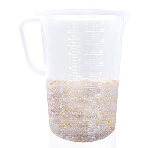 Kalevel Plastic Beaker 5000Ml With Handle Graduated Measuring Cup Clear Lab Kitchen Measuring Pitcher Liquid Polypropylene Measuring Cup With Pour Spout (5000Ml) #TOP18