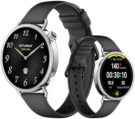 XIAOMI Watch S4 41mm Smartwatch – Edelstahlgehäuse, Ultraleicht, 150+ Sportmodi, präzise Menstruationszyklus-Vorhersage, Sicherheits-Notruffunktion, Fluorkautschuk-Armband Schwarz