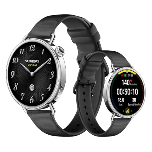 XIAOMI Watch S4 41mm: smartwatch compatto ultra-leggero da 32g, previsione ciclo, controllo della salute con un tap, 150+ modalità sportive, funzioni sicurezza, HyperOS 3, cinturino fluororubber Nero