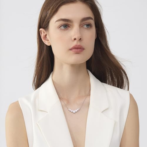 Moissanite Necklace for Women, 2.8–4.5 Carat Lab Created Diamond Pendant, Anniversary or Wedding Necklace for Wife, Elegant Sterling Silver Gift for Her, Birthday or Christmas Jewelry2