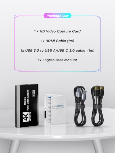Image of XIIXMASK USB 3.0 HDMI Capture Card, 4K60FPS Capture with Pass-Through