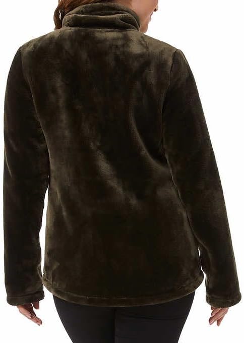 32 Degrees Heat Women Soft & Cozy Plush Velvet Full Zip Jacket | Green, XXL - Image 3