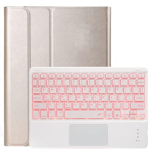 Yjrong Funda con Teclado Español Ñ para Samsung S6 10.5(2019), 7 Color Retroiluminación Bluetooth...