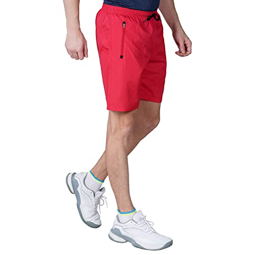 Image of Nivia Urban Peach Shorts for Men | Shorts for Gym | Sports Shorts | Running Shorts (Red /Black,XS)