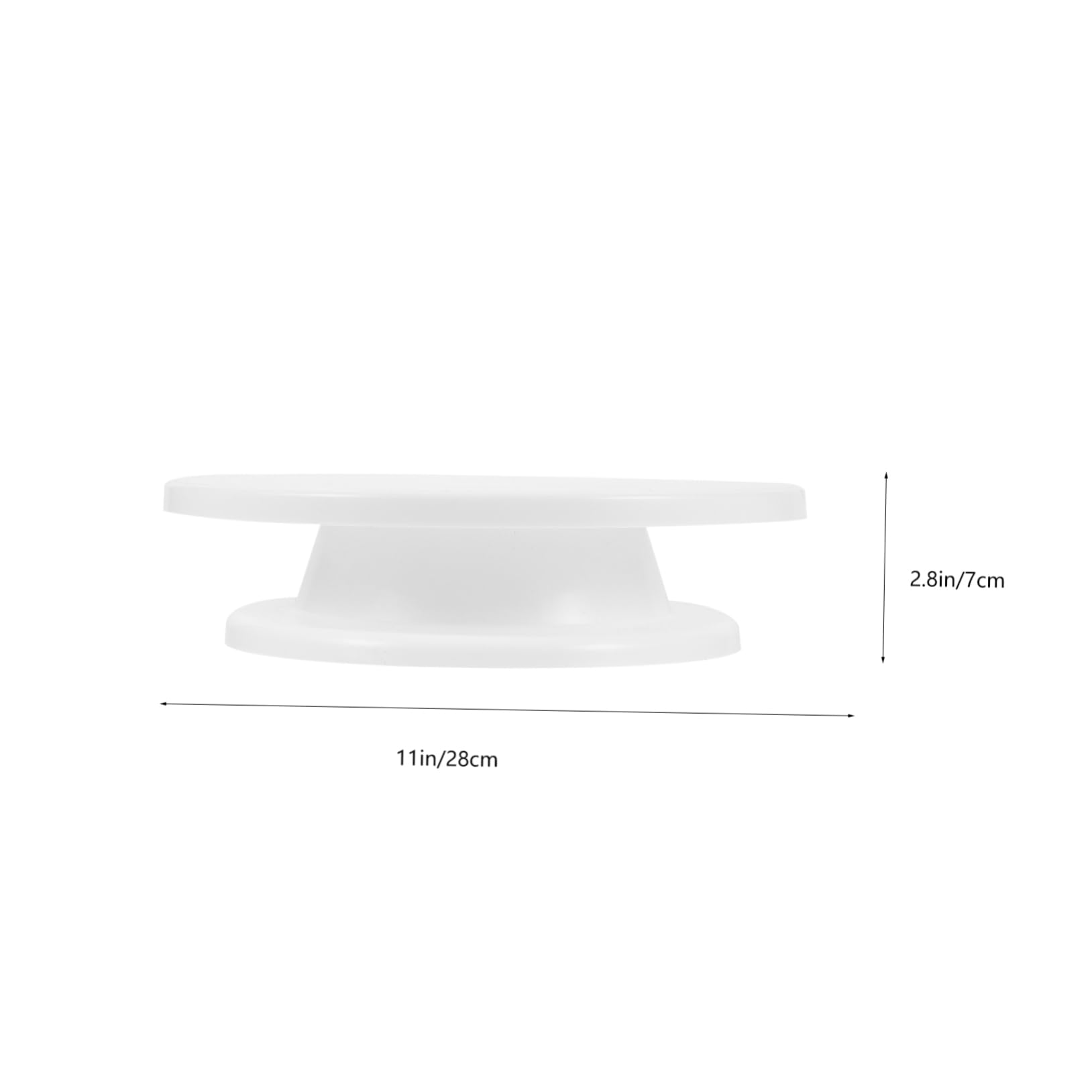 Sosoport Piatto Girevole per Torte in Plastica PP Bianco Rotondo
