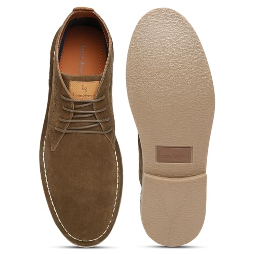 Image of LOUIS STITCH Chukka Boots for Men| Suede Leather Boots for Men| High Ankle Casual Boot | Casual Office & Trekking Shoes | Hiking Boots for Men | Stitch Down Desert Boots | [LSSDSUCKBGJB ]