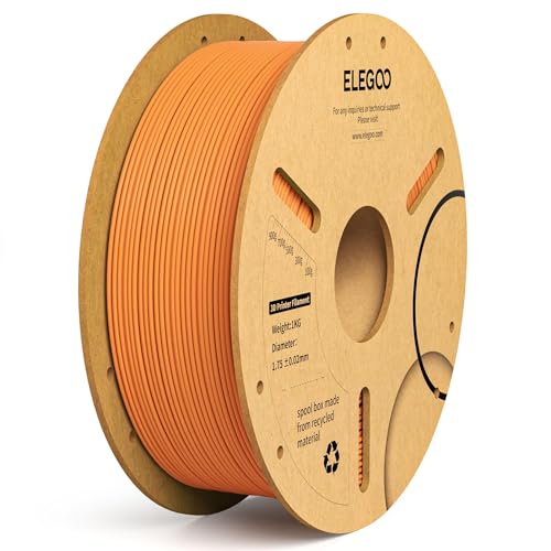 Image of ELEGOO PLA Plus Filament 1.75mm Orange 1KG, PLA+ Tougher and Stronger 3D Printer Filament Dimensional Accuracy + /- 0.02mm, 1kg Spool(2.2lbs) Fits for Most FDM 3D Printers