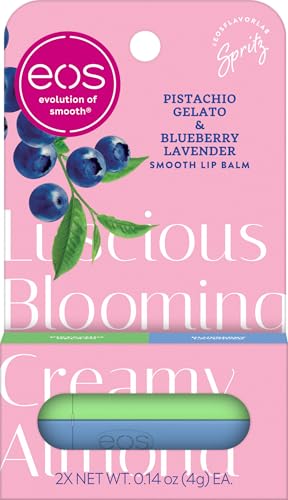 Image of eos Limited Edition Lip Balm, Blueberry Lavender, Pistachio Gelato - Moisturizing, Hydrating Lip Balm, For Dry Lips, Shea Butter, Gift Set, Cruelty-Free, 0.14 oz, 2-Pack