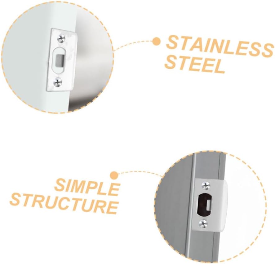 6pcs Deadbolt Strike Plate Garage Door Hardware Stainless Steel Plate for Door Reinforcement Bolt Cover