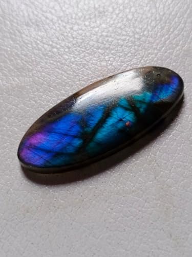 Labradorite cabochon bleu feu de 39x17mm pour création de bijoux