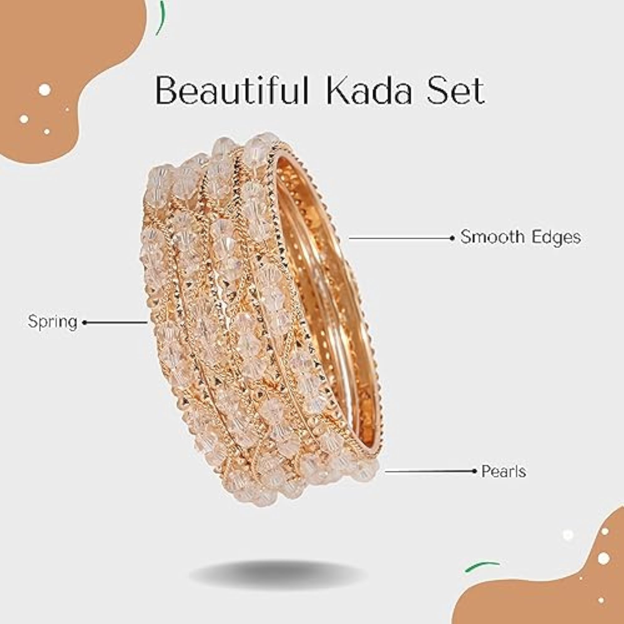 Alloy Metal Bangles Set For Pearls & Chain Bracelet