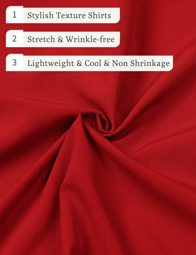 Image of JEMITOP Mens Stretch Wrinkle Free Texture Shirts