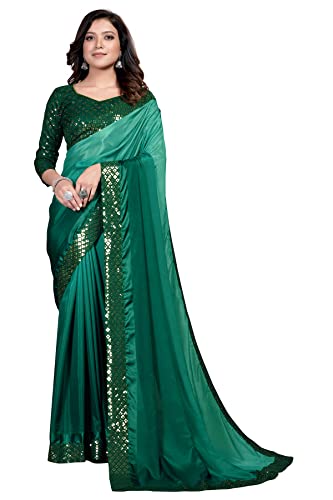 Pratham Blue Women's Silk Saree With Blouse Piece