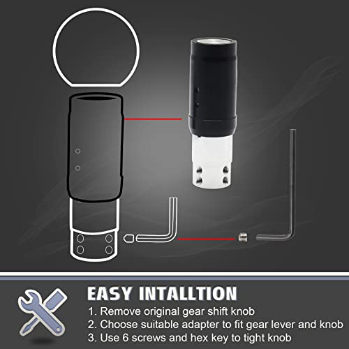 Top10 Racing Automatic Shift Knob Universal Compatible With Lock/Button Automatic Transmission, Give For Boyfriend Carbon Pattern Gear Shift Head With Gift Box Father's Gift Round Carbon Fiber Red #TOP5