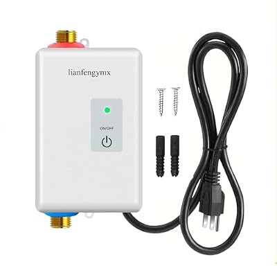 3000W Tankless Water Heater 110V, Electric Instant Hot Water Heater for Under Sink, Vertical Mount, 304 Stainless Steel Fittings, White (Indicator Light)