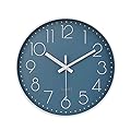 Large Wall Clock Decor for Pool Patio Home Bedroom Living Room (Blue 13.5 Inch)