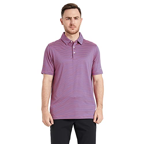 Image of Men's Golf Polo Shirts Short Sleeve Striped Performance Moisture Wicking Dry Fit Golf Shirts for Men