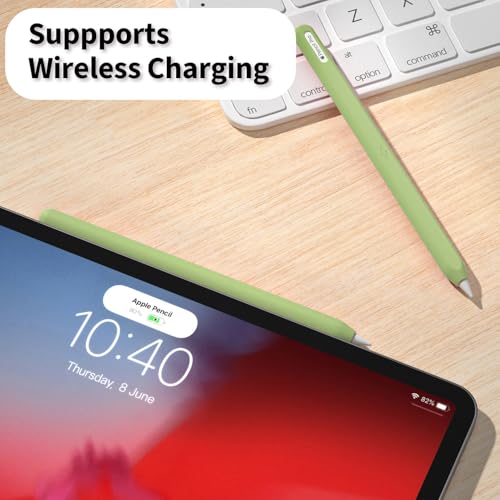 Image of Ultra Thin Protective Pencil Cover for Apple Pencil Pro &Apple Pencil 2nd Gen Silicone Case Sleeve Compatible with Apple Pencil Pro (Matcha Green)