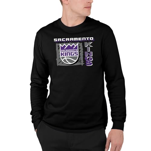 Junk Food NBA - Sacramento Kings Scribble Square Adult LS T-Shirt Black