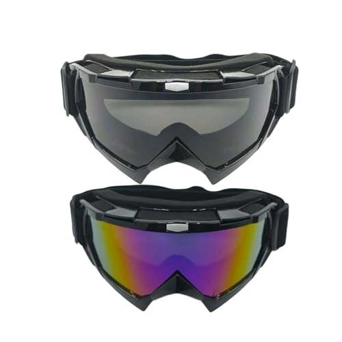 ActHose Motorcycle Motocross Goggles 2-Pack Black/Gray Lens