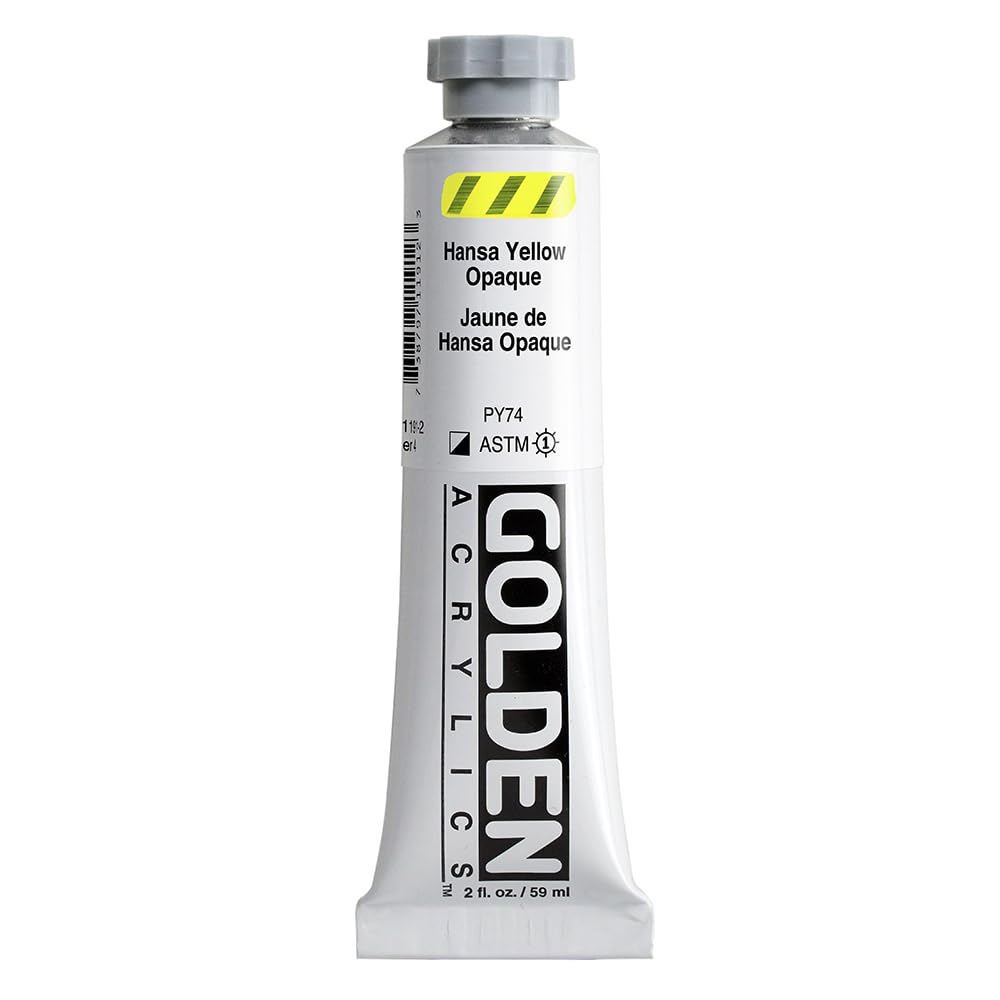Heavy Body Acrylics, Hansa Yellow Opaque, 2 fl. oz. Tube, Professional Acrylic Paint, Semi-Opaque