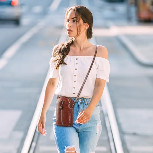 S-ZONE Small Crossbody Bags for Women Trendy RFID Blocking Cell Phone Purse Vegan Leather Shoulder Bag with Card Slots3